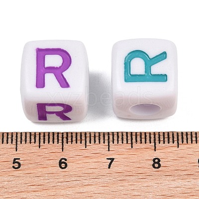 Opaque Acrylic Enamel European Beads AC-ACBA1794-04R-1