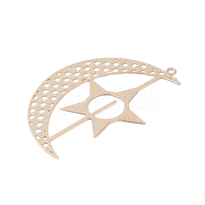 Brass Etched Metal Embellishments Big Pendants KK-Z058-08KCG-1