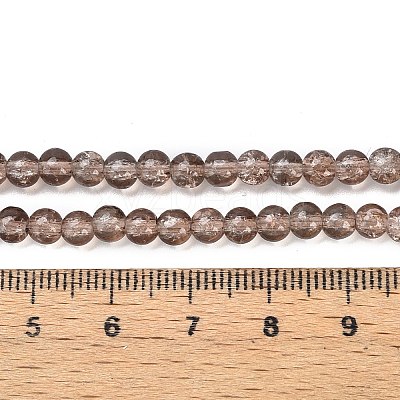 1 Strand Transparent Crackle Glass Round Beads Strands X-CCG-Q001-4mm-07-1