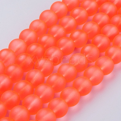 Baking Paint Transparent Glass Bead Strands X-GLAA-S031-10mm-27-1