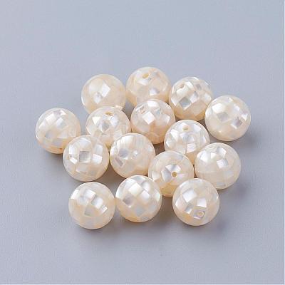 Natural White Shell Beads SSHEL-Q298-16mm-08-1