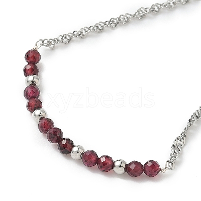 Natural Garnet Beads Link Bracelets BJEW-JB11835-01-1