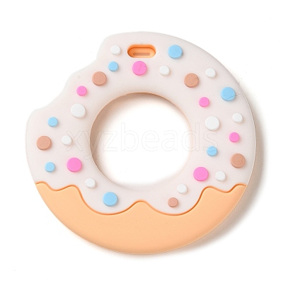 Donut Food Grade Eco-Friendly Silicone Focal Beads SIL-Q023-01D-1