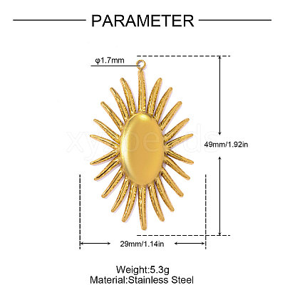 304 Stainless Steel Pendants STAS-OY015-85G-1