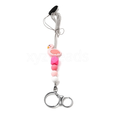 Silicone Bead Lanyard NJEW-SW00040-01-1