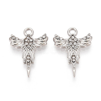 Alloy Rhinestone Pendants FIND-N008-18P-1