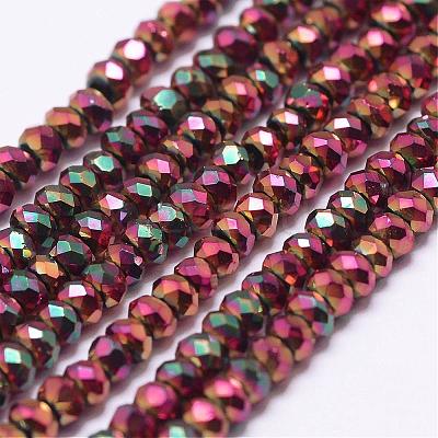Electroplate Glass Beads Strands EGLA-K010-FP03-1