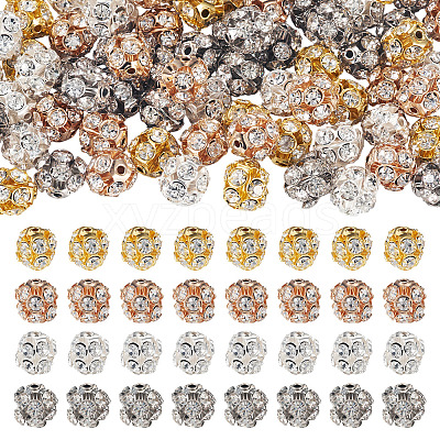 80Pcs 4 Colors Brass Rhinestone Beads KK-TA0002-11C-1