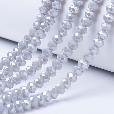 Electroplate Glass Beads Strands EGLA-A034-P4mm-B11-1