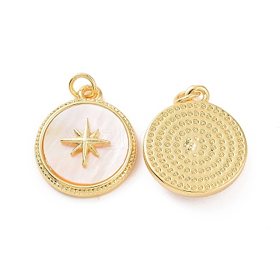 Brass Shell Pendants KK-E068-VC114-1