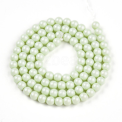 Baking Paint Pearlized Glass Pearl Bead Strands HY-N002-4mm-B02-1