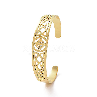304 Stainless Steel Cuff Bangles BJEW-M234-02G-1