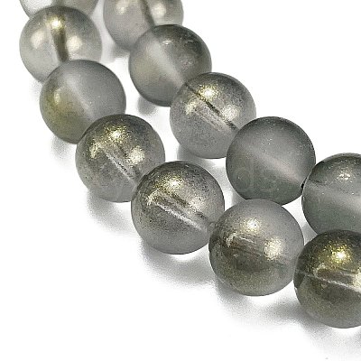 Frosted Transparent Glass Bead Strands GLAA-P065-10mm-12-1