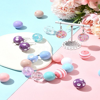 DIY Round Acrylic & Resin Jewelry Making Findings Kits DIY-FS0007-63-1