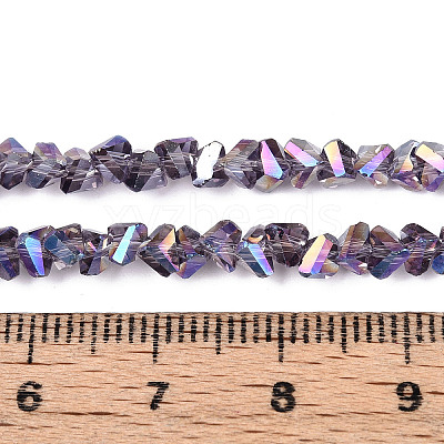 Electroplate Transparent Glass Beads Strands GLAA-N021-4mm-01-1
