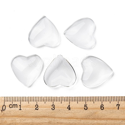 Transparent Glass Heart Cabochons GGLA-R021-20mm-1