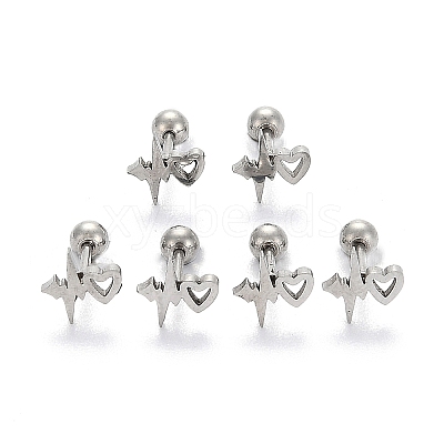 Tarnish Resistant 201 Stainless Steel Barbell Cartilage Earrings EJEW-R147-40-1