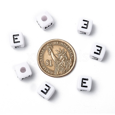 Letter Acrylic European Large Hole Beads X-OPDL-R050-10mm-E-1