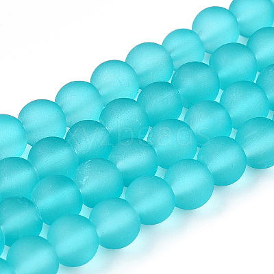 Baking Paint Transparent Glass Bead Strands GLAA-S031-6mm-18-1