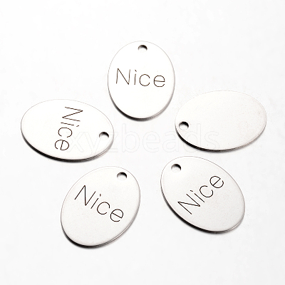 Non-Tarnish Spray Painted 201 Stainless Steel Pendants STAS-I048-J06-1