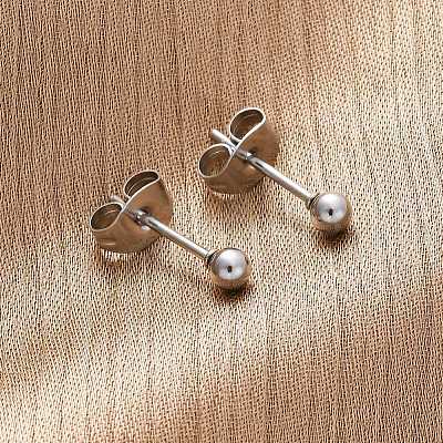Tarnish Resistant 304 Stainless Steel Stud Earrings EJEW-L215-57A-P-1