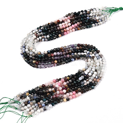 Natural & Synthetic Mixed Gemstone Beads Strands G-D080-A01-01-13-1