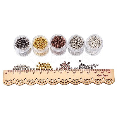 5 Box Iron Round Spacer Beads IFIN-X0001-03-B-1