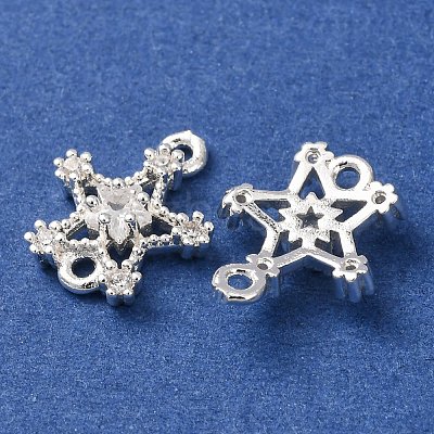 Brass Pave Clear Cubic Zirconia Connector Charms CU-CBAEC99-08S-1