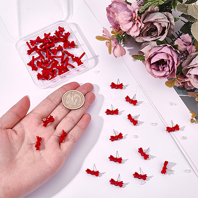 40Pcs Alloy Bowknot Stud Earring Findings EJEW-ME0001-23B-1