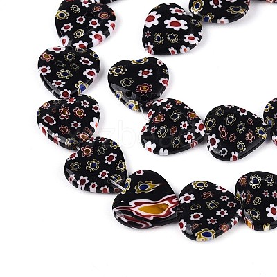 Handmade Millefiori Glass Beads Strands LAMP-T021-29-1