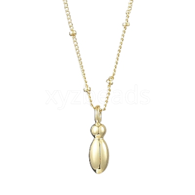 1Pc Initial Letter Brass Pendant Necklaces NJEW-YW0001-24I-1