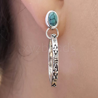Bohemian Style Alloy Resin Dangle Stud Earrings FS-WG5E673-01-1