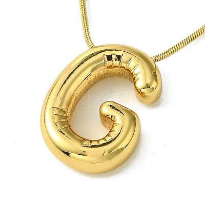 Ion Plating(IP) Initial Letter 304 Stainless Steel Pendant Necklace NJEW-R265-05G-G-1