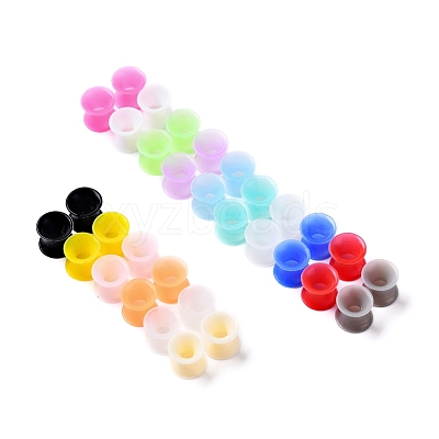 32Pcs 16 Colors Silicone Thin Ear Gauges Flesh Tunnels Plugs FIND-YW0001-17A-1