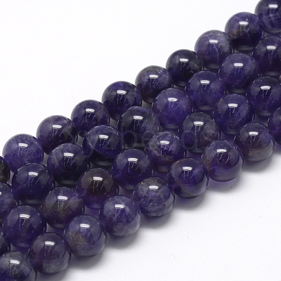 Natural Amethyst Beads Strands X-G-R446-8mm-21-1