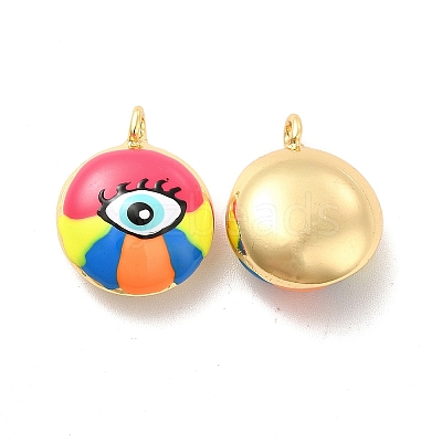 Brass Enamel Charms KK-P222-06G-02-1