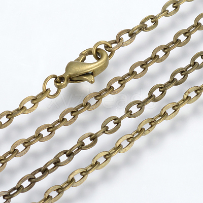 Iron Cable Chains Necklace Making MAK-R013-70cm-AB-1