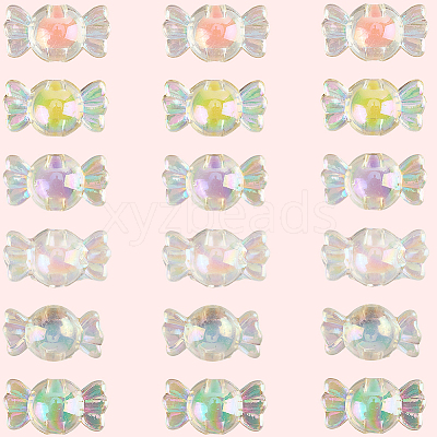 300Pcs 6 Colors Transparent Acrylic Beads TACR-PA0001-01-1