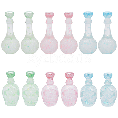 48Pcs 6 Styles Dummy Bottle Transparent Resin Cabochon RESI-OC0001-49-1