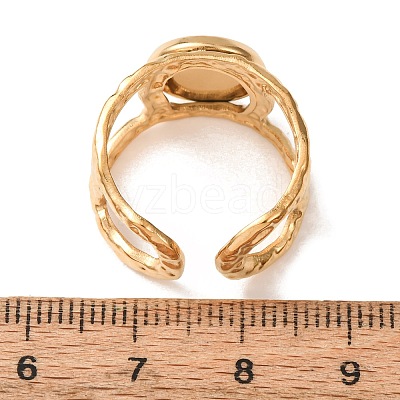 Hammered 304 Stainless Steel Cuff Ring Components SA-CBAC0DF-02B-G-1