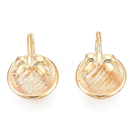 Brass Half Round Cuff Earrings with Bowknot for Women KK-N216-351-1