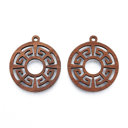 Chinese Style Natural Walnut Wood Pendants WOOD-N011-014-1