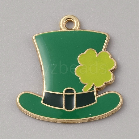 Saint Patrick's Day Alloy Enamel Pendants ENAM-CJC0010-35B-1