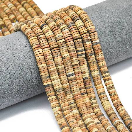 Natural Picture Jasper Beads Strands G-P575-B30-6x1mm-1