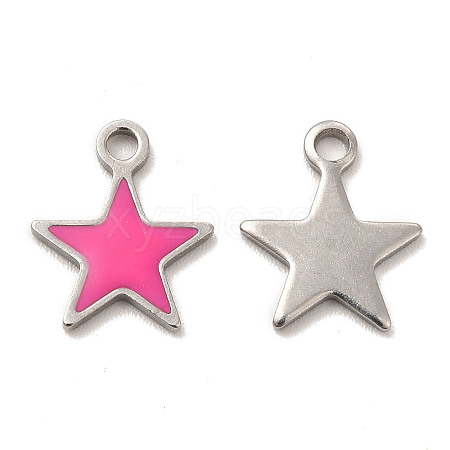 304 Stainless Steel Enamel Pendants STAS-M308-13P-02-1