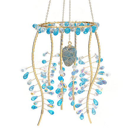 1Bag Iron & Glass Hanging Ornaments HJEW-SP0001-65B-1