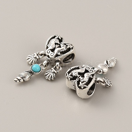 Tibetan Style Alloy European Dangle Charms FIND-TAC0001-67-1