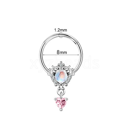 316L Surgical Stainless Steel Pave Cubic Zirconia Nipple Rings WG68FB4-04-1