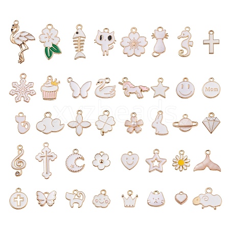 80Pcs 40 Style Alloy Enamel Pendants ENAM-SZ0002-53A-1