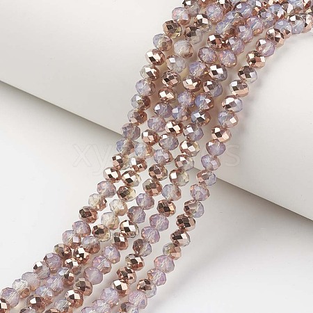Electroplate Glass Beads Strands X-EGLA-A034-J10mm-N04-1